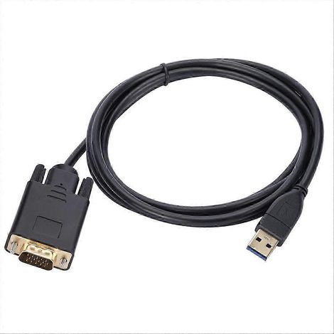 Câble USB 3.0 vers VGA de 1,8 mètre, adaptateur USB 3.0 mâle vers VGA mâle.