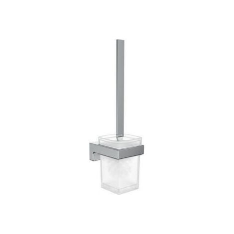 Support de brosse WC CUE Modèle mural, verre cristal satiné, chromé (1/4)