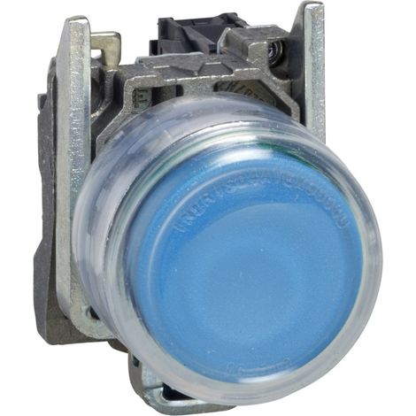Harmony XB4 - bouton poussoir - Ø22 - capuchonné affleurant - 1F - bleu - XB4BP61 (1/3)