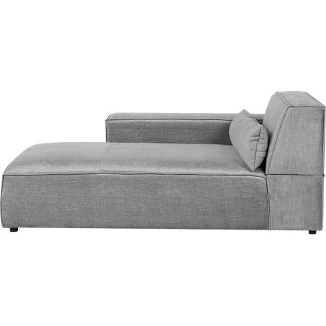 Chaise longue moderna tapizado de tela gris derecho Hellnar (1/5)