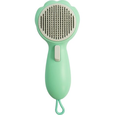 Mignon animal de compagnie chat brosse chien épilation brosse toilettage peigne cheveux longs cheveux courts chien chat nettoyage accessoires pour animaux de compagnie 1 pièces vert (1/3)