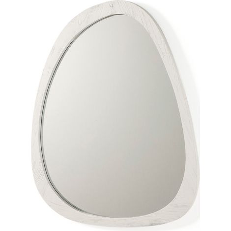 Miroir mural ovale bois blanc Blac (1/3)