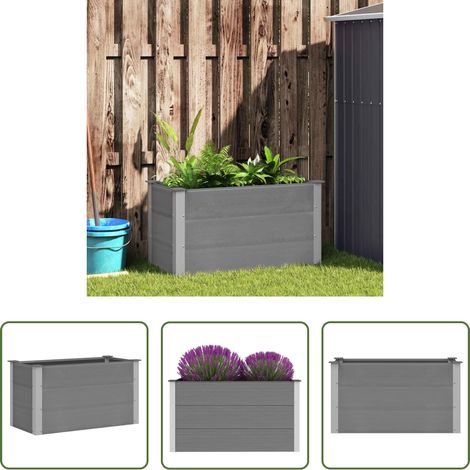 Jardinière - Lit surélevé de jardin WPC 100 x 50 x 54 cm Gris (1/5)