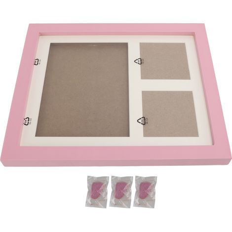 Cadre mural empreintes de pattes de chien et de chat - Kit empreintes de pattes pour animaux de compagnie - Rose boue (1/5)