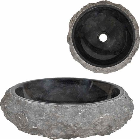 Lavabo 40x12 cm de mármol negro vidaXL (1/5)