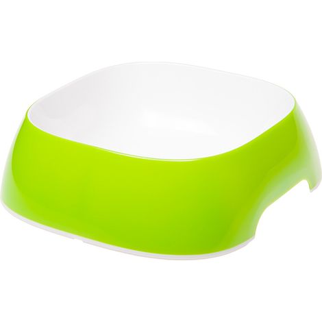 Ferplast GLAM Ciotola in plastica per cani e gatti. Capacità 1,2 litri.. Variante LARGE - Misure: 23.5 x 22.5 x h 7 cm - 1.2 L - Verde acido (1/5)