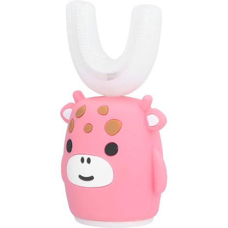 Brosse à dents électrique en forme de U, automatique et ultrasonique, pour enfants, pour toute la bouche, rose (1/5)