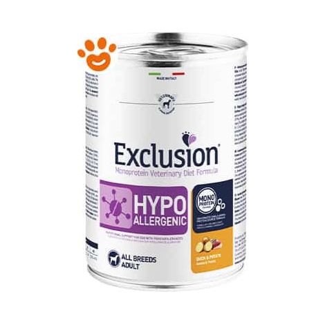 Exclusion Dog Diet Hypoallergenic Anatra e Patate - Lattina 200 Gr - Cibo Umido Cani