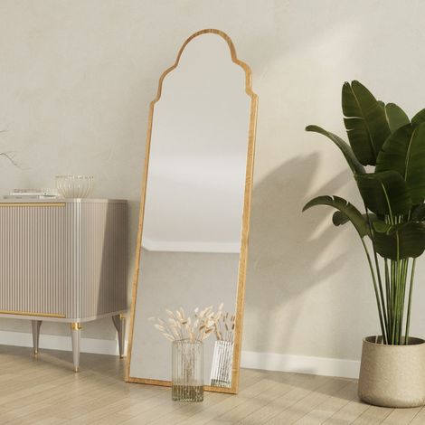Espejo Vitta, Forma Rectangular, Tipo de Suelo, Estructura Transparente, 50x160h cm, Roble Marrón (1/5)