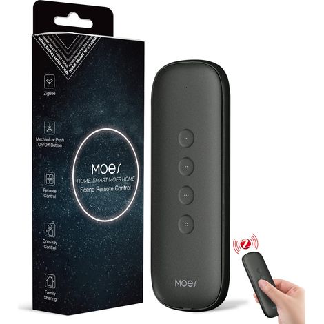 Applicable Zigbee Interrupteur Intelligent, Commanteur sans Fil 12 Scènes sans Installation (MOES ZigBee Hub Nécessaire), Télécommande Intelligente, Interrupteur à distance, Smart Life/Tuya APP (1/5)