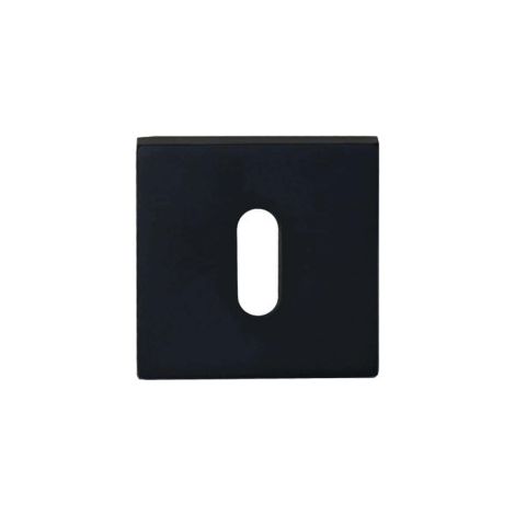 Quadratische Schlüsselrosetten - schwarz eloxiertes Aluminium x2