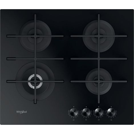 Plaque de cuisson encastrable Whirlpool GOWL 628/NB noire 59 cm gaz 4 feux (1/5)