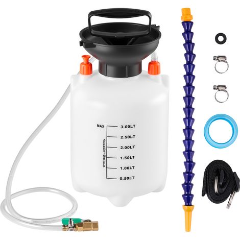 VEVOR Bomba de Líquido de Transmisión Manual 3 L, Dispositivo de Llenado para Aceite de Transferencia, con Manguera 120 cm y Accesorios, Tanque HDPE, Herramienta para Extracción y Relleno de Fluidos