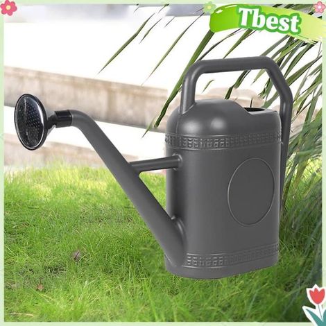 Tbest Arrosoir à long bec Arrosoir 5L, grande bouilloire à bec Long avec tête d'arrosage pour plantes jardin moteur Grise (1/5)