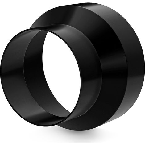 Réducteur de tuyau rond - 150 mm à 100 mm - Renforcé galvanisé Raccord réducteur en acier pour ventilateur de tuyau, hotte aspirante, salle de bain, climatiseur, tente de culture, noir (1/5)