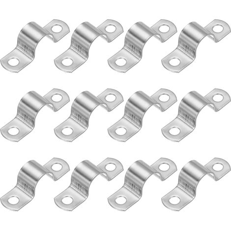 Collier Rigide Pour Tuyau 18mm, 12 Pcs De Conduit En Acier Inoxydable 304 Épais Avec 2 Trou Support En U Pour Fixation De Câble Et, (5/7") (1/5)