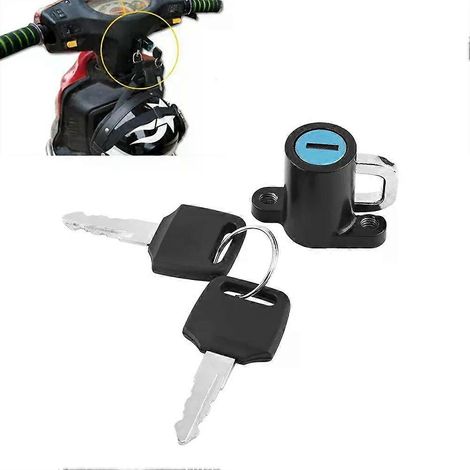 Universelles Motorradhelmschloss mit Aufhängehaken und 2 Schlüsseln aus Aluminiumlegierung – JXLGV (1/4)