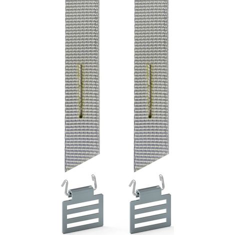 Attache tablier sangle réglable 450 mm – Agrafe pour tubes ZF – Lot de 2 – Pour volets roulants (1/2)