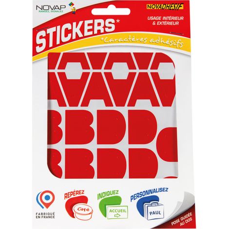 Lettres autocollantes 30mm Rouge NOVADHESIFS - 4370323 (1/5)