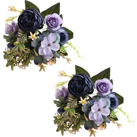 Bouquet Artificiel - Fleur en Soie avec Tige en Fil Métallique Gainée de Plastique - Décoration Mariage Fête Maison Bureau Extérieur - 1 Pièce (1/5)