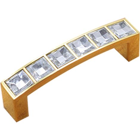 Tirador para mueble, aleación de zinc, 64 mm, acabado dorado, para cajón, armario (1/5)