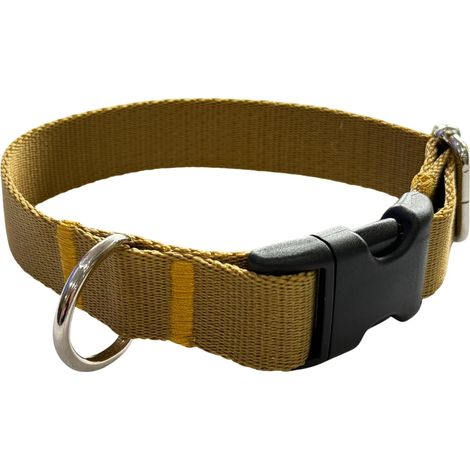 Collier pour chien 2 cm avec boucle réglable, fermeture dorée. Taille XL : 50-75 cm. (1/4)