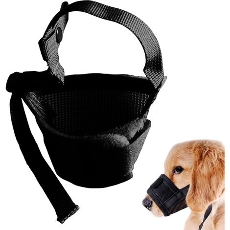 Muselière Chien en Nylon Réglable pour Petit Chien, Muselière Anti Aboiement et Anti Morsure, Confortable et Respirante pour Chihuahua, Yorkshire, Taille S (Museau 14-18cm), Noir (1/5)