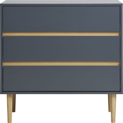 Cassettiera Bisley a 3 cassetti in legno grigio scuro 80×40×80 cm
