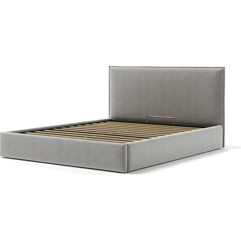 letto matrimoniale contenitore "zoom" in tessuto perla 160x190 cm