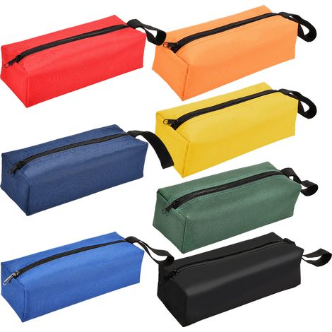Lot de 7 petites pochettes à outils zippées en toile imperméable et polyvalente. Pochettes à outils robustes et multifonctionnelles avec fermeture éclair, idéales pour le rangement et l'organisation. (1/5)