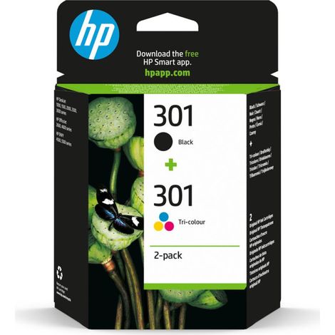 Cartucho de tinta HP pack 301 Negro + 3 colores