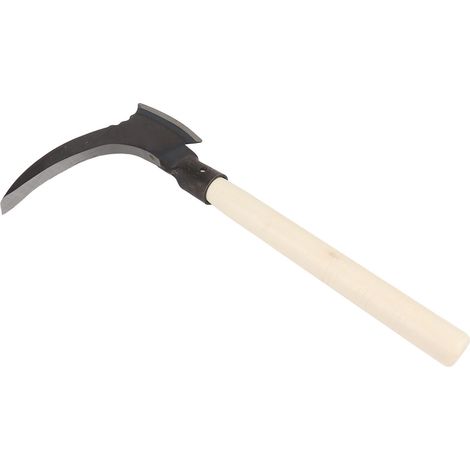 Faux double multifonctionnelle en acier à haute teneur en manganèse pour la coupe des arbres et des branches. Double lame pour outils de jardinage, lame simple et manche en bois.