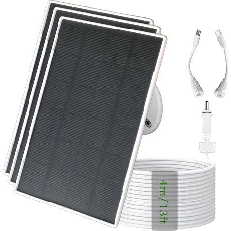 1 Panneau Solaire 3W, Batterie 6000mAh, Ports DC USB-C Micro USB, Pour Caméras Et Appareils 5V, Extérieur (1/5)