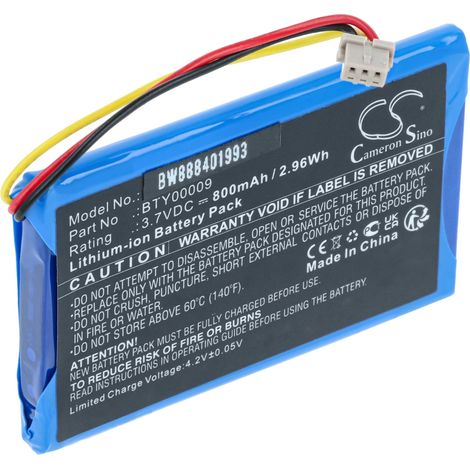 vhbw Batterie remplacement pour Ingenico BTY00009, FPS16020002419 pour lecteur de carte, NFC Smart Card Reader (800mAh, 3,7V, Li-ion)