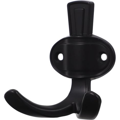 Crochet fixation murale - zinc - noir - pour salle de bain (1/5)