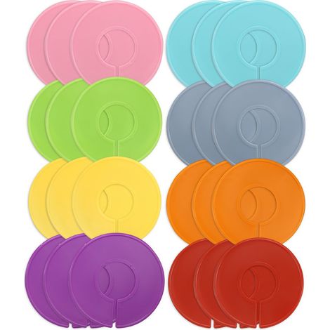 24 pièces, 8 couleurs, séparateurs de taille pour vêtements, cintres ronds, séparateurs de placard avec marqueur (1/5)