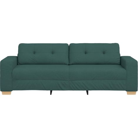Sofa 3 places Vert foncé 220 cm tissu (1/5)