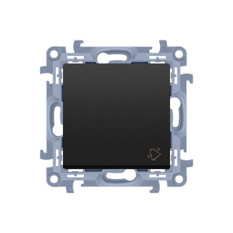Klingelknopf (Modul) 10AX, 250V, Schnellanschlussklemmen, matt schwarz, S
