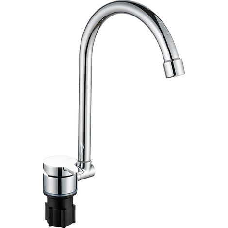 Robinet Pliable pour Camping-Car Rotation à 360° Robinet de Cuisine Évier Robinets d'Eau à Poignée Unique avec Tuyau d'Eau Froide et Chaude Robinet Pivotant en Cuivre pour RV Caravane Camping-Car Bate (1/5)