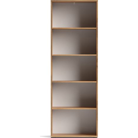 Bibliothèque 5 étagères coloris Beige/chêne Mauvella - Longueur 60 x Hauteur 182 x Profondeur 29 cm (1/3)