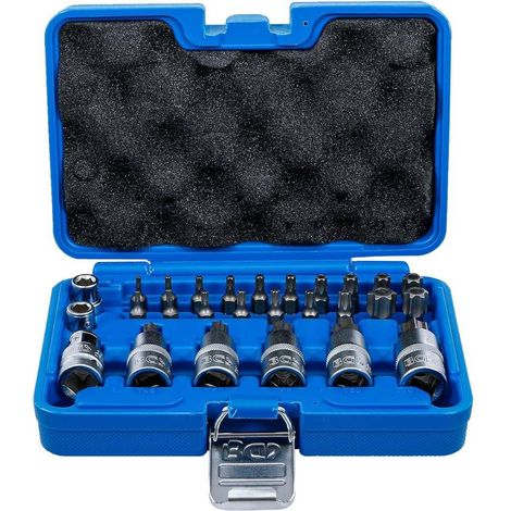 Jeu d Embouts et Douilles 12,5 mm (1/2) Profil T Torx - 27 pcs - Polyvalent et Pratique, Acier - D-Work (1/5)