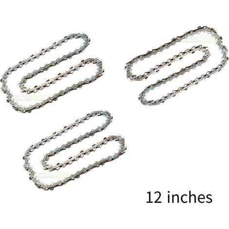 Set mit 3 Kettensägenketten für 30 cm (12 Zoll) Führungsschienen, 45 Treibglieder, kompatibel mit Dolmar, Echo, Bosch, Einhell und anderen, von DEBUNS (1/5)