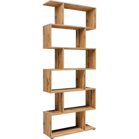 Librer铆a CR3-SLIM Wotan moderna con estantes para libros, carpetas y fotos.