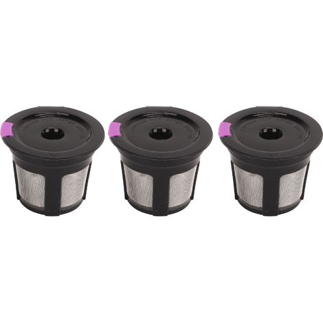 3 Filtres à café réutilisables en maille d’acier inoxydable, capsules rechargeables pour machine, noir (1/5)