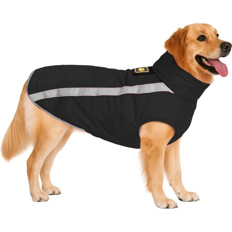 Manteau d'hiver Imperméable pour Chien, Veste Réflectrice avec Doublure Coupe-Vent Petit Moyen Grands Chiens Vêtements Réglable Trou Harnais (1/5)