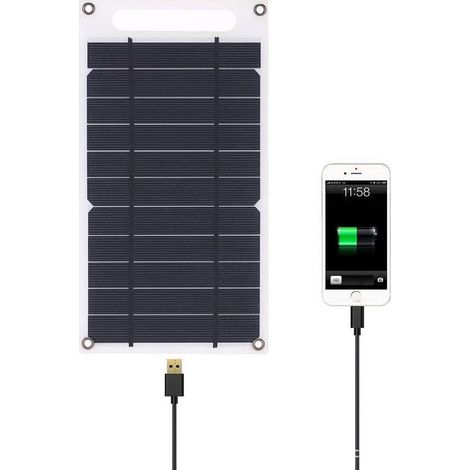Chargeur Solaire 10W - Recharge Téléphone Portable via Panneaux Solaires - Léger, Étanche, Sortie USB (1/5)