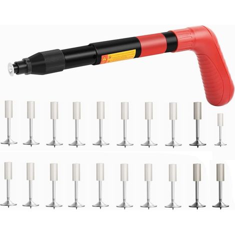 Pistolet à clous avec 20 clous ronds, outils, acier, pistolet à rivet, support de narguilé, pistolet à plombier, outil de montage mural à clous pour mur de ciment (1/5)