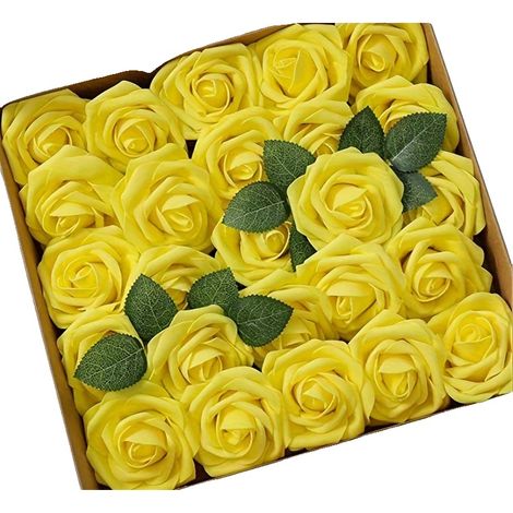 Künstliche Blumen, vielseitig für Veranstaltungen, mit integrierter Beleuchtung, GELB (1/2)