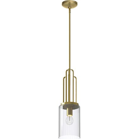 Elstead Kichler Kimrose Plafoniera a sospensione a cupola in ottone naturale spazzolato (1/5)