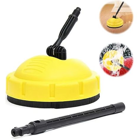 Nettoyeur de surfaces haute pression pour Karcher K1 K2 K3 K4 K5 K7, accessoire de nettoyeur de patio, brosse rotative à haute pression à manche long, accessoires de nettoyage à haute pression pour (1/4)